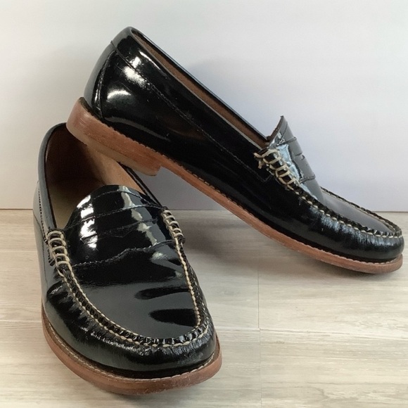 G.H Bass Weejuns Whitney Black Patent Leather size 10 Academia. Preppy Classic - Picture 1 of 8